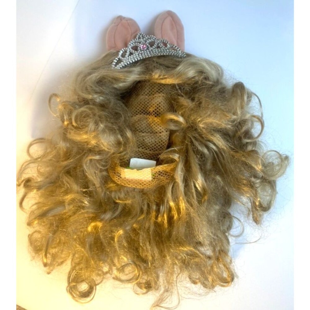 Rubie's The Muppets Miss Piggy Costume Wig w/ Ears & Crown Blonde Hair Halloween
